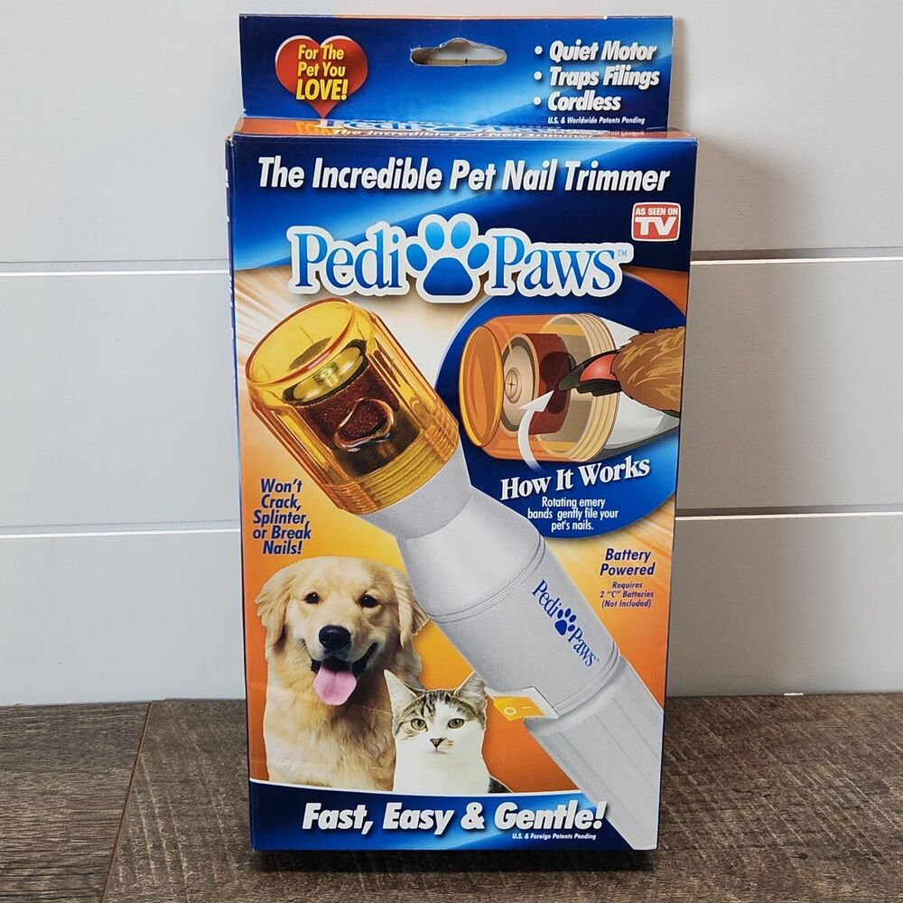 PediPaws Pet Nail Grinder Trimmer Dog Cat Grooming Tool Battery 3 Extra Heads